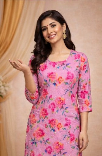 Printed Straight Kurta Set