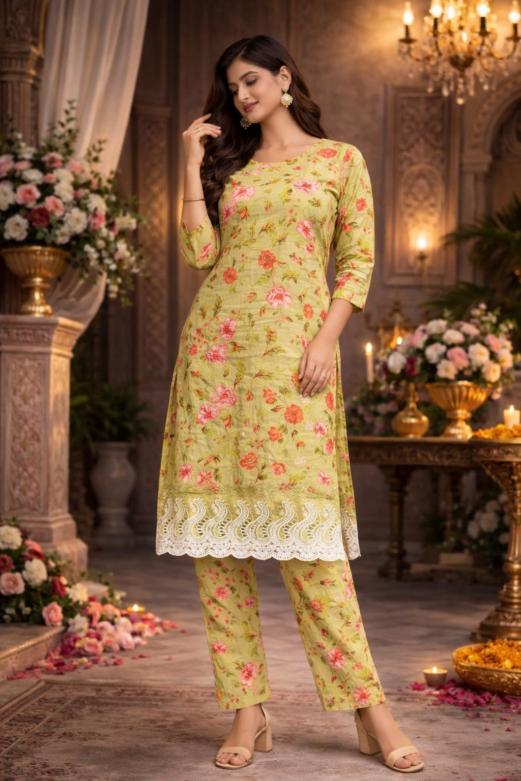 Women's Floral Printed Kurta Set