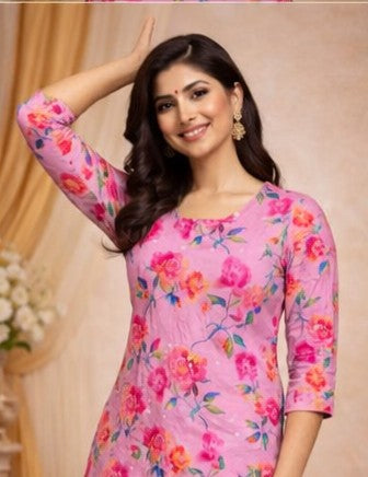 Printed Straight Kurta Set