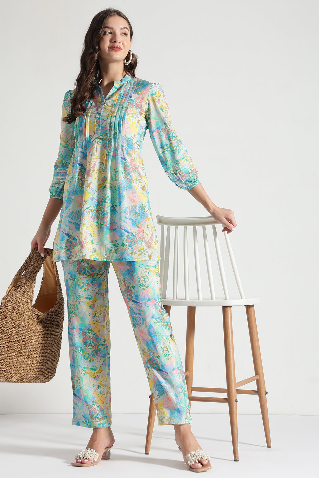 Women Rose Pure Cotton Floral Print Pyjama Set