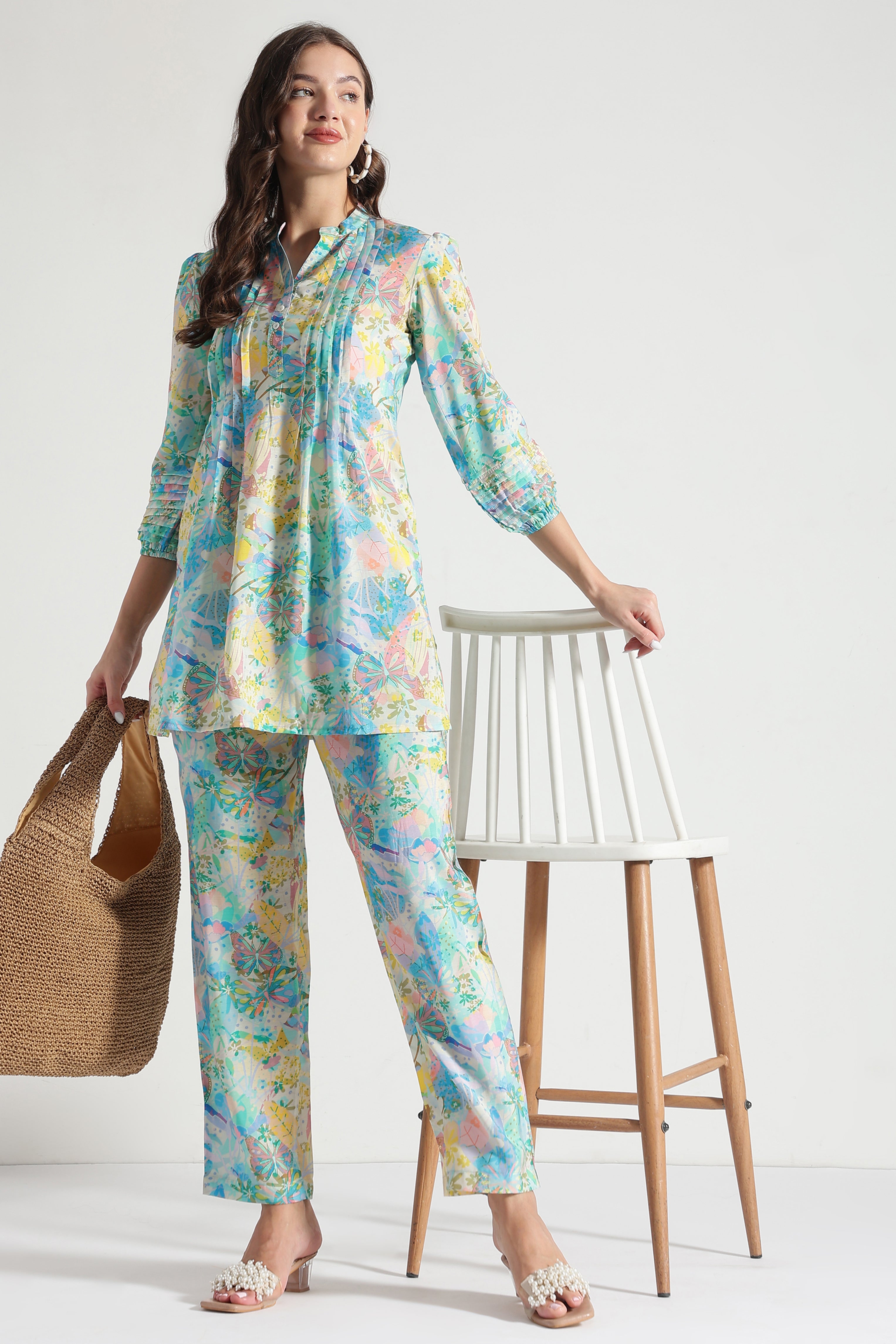 Women Rose Pure Cotton Floral Print Pyjama Set