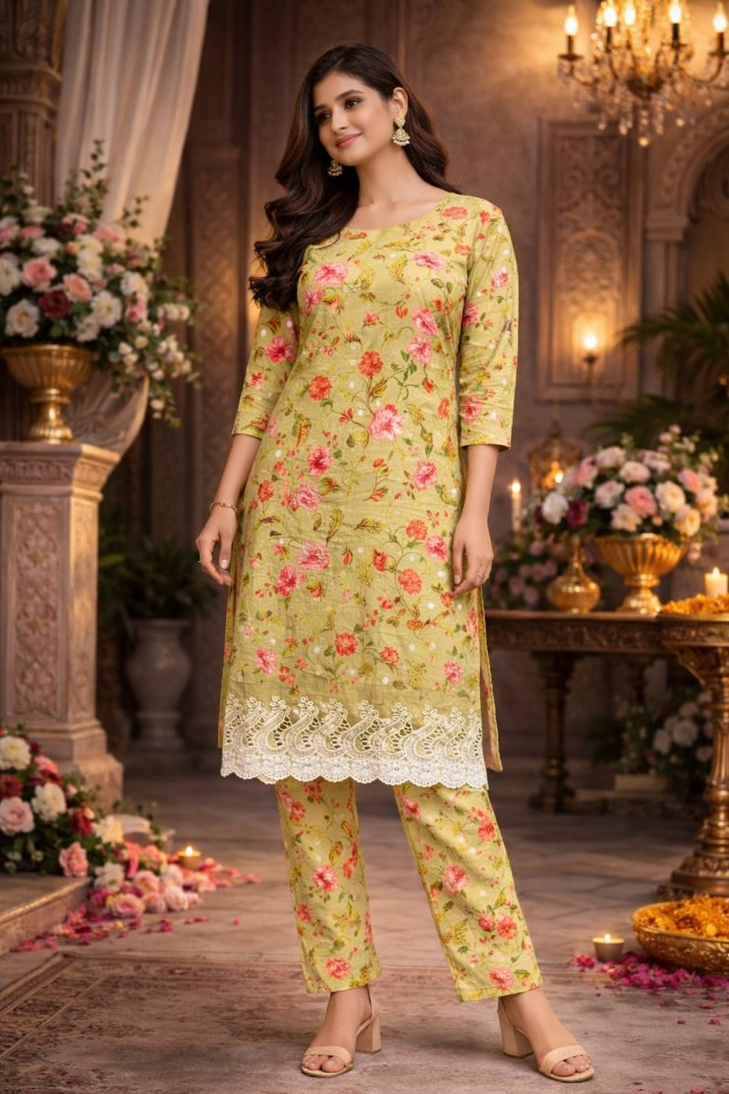 Women's Floral Printed Kurta Set