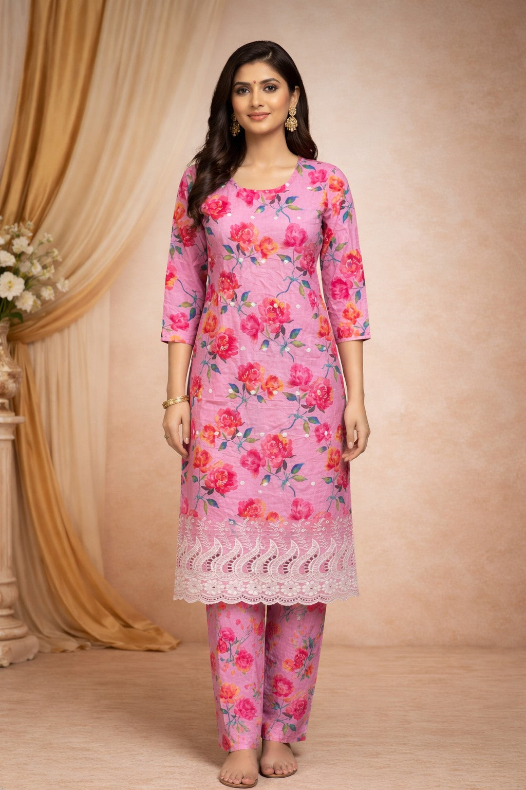Printed Straight Kurta Set