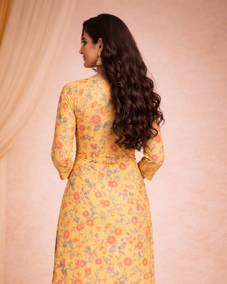 Womens Viscose Rayon Straight Printed Kurta Set