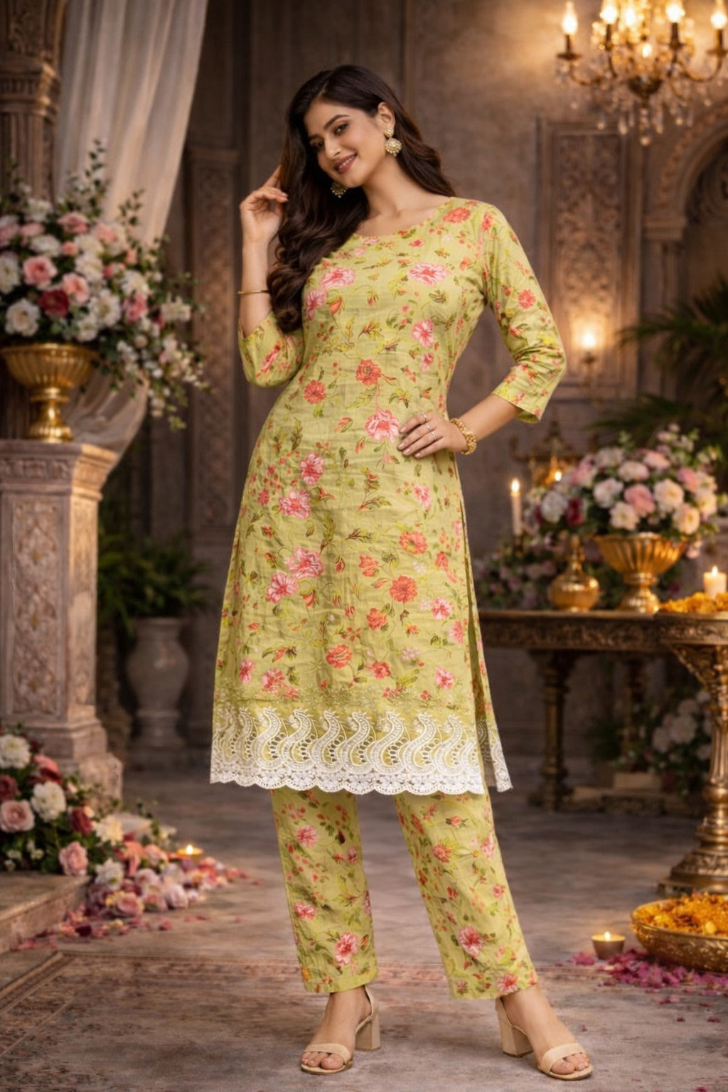 Women's Floral Printed Kurta Set