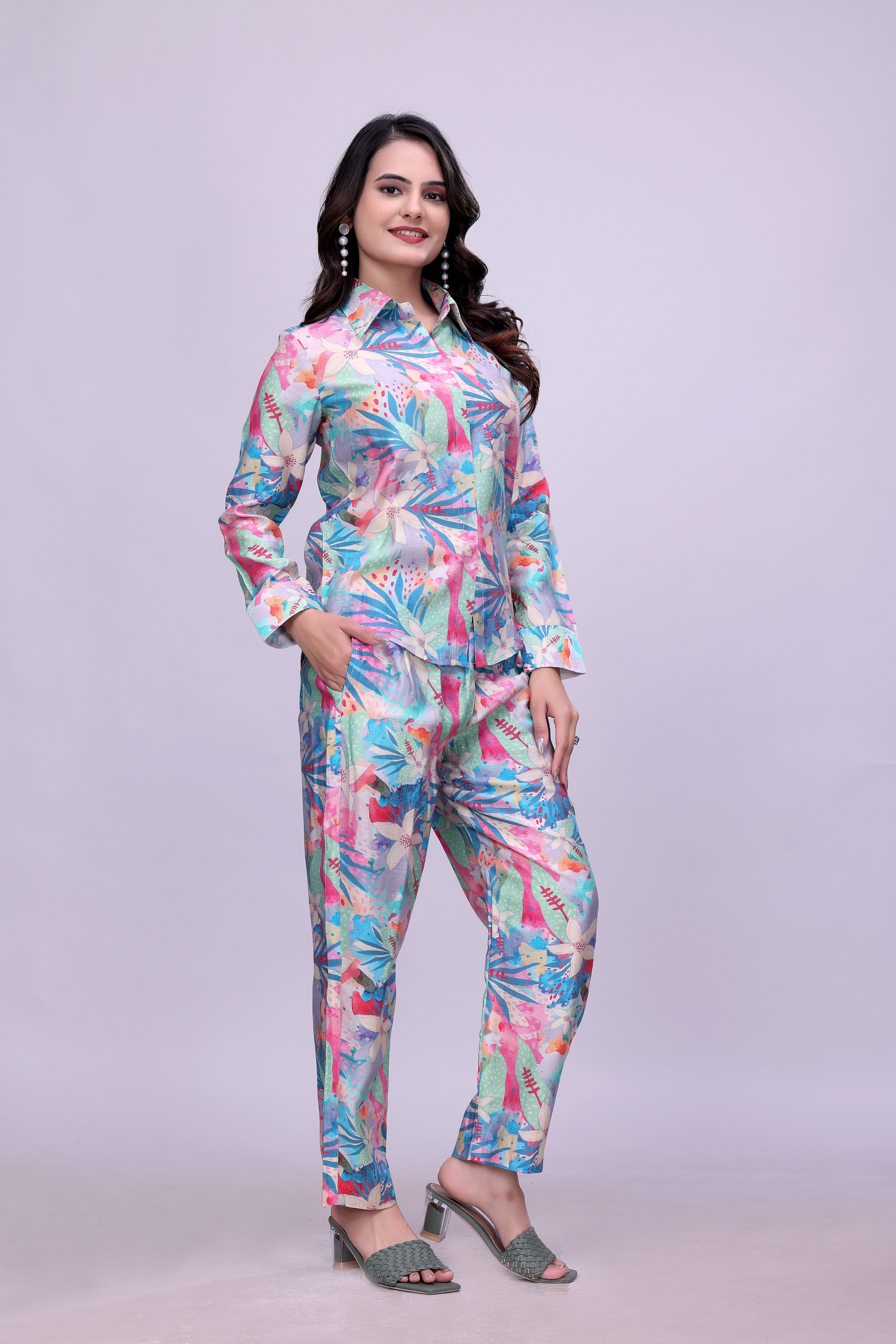Elegant Floral Home Wear Set for Women