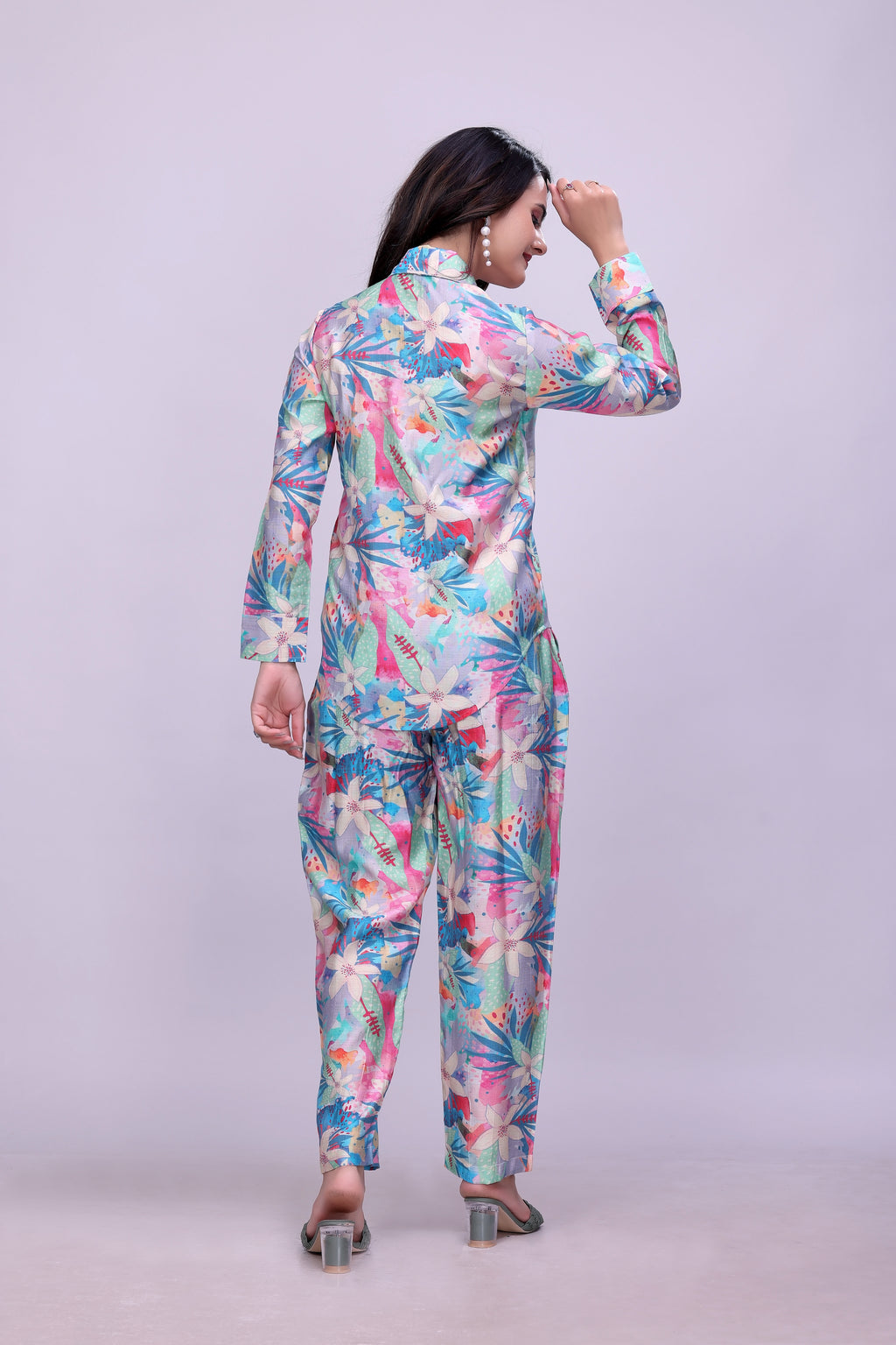 Elegant Floral Home Wear Set for Women