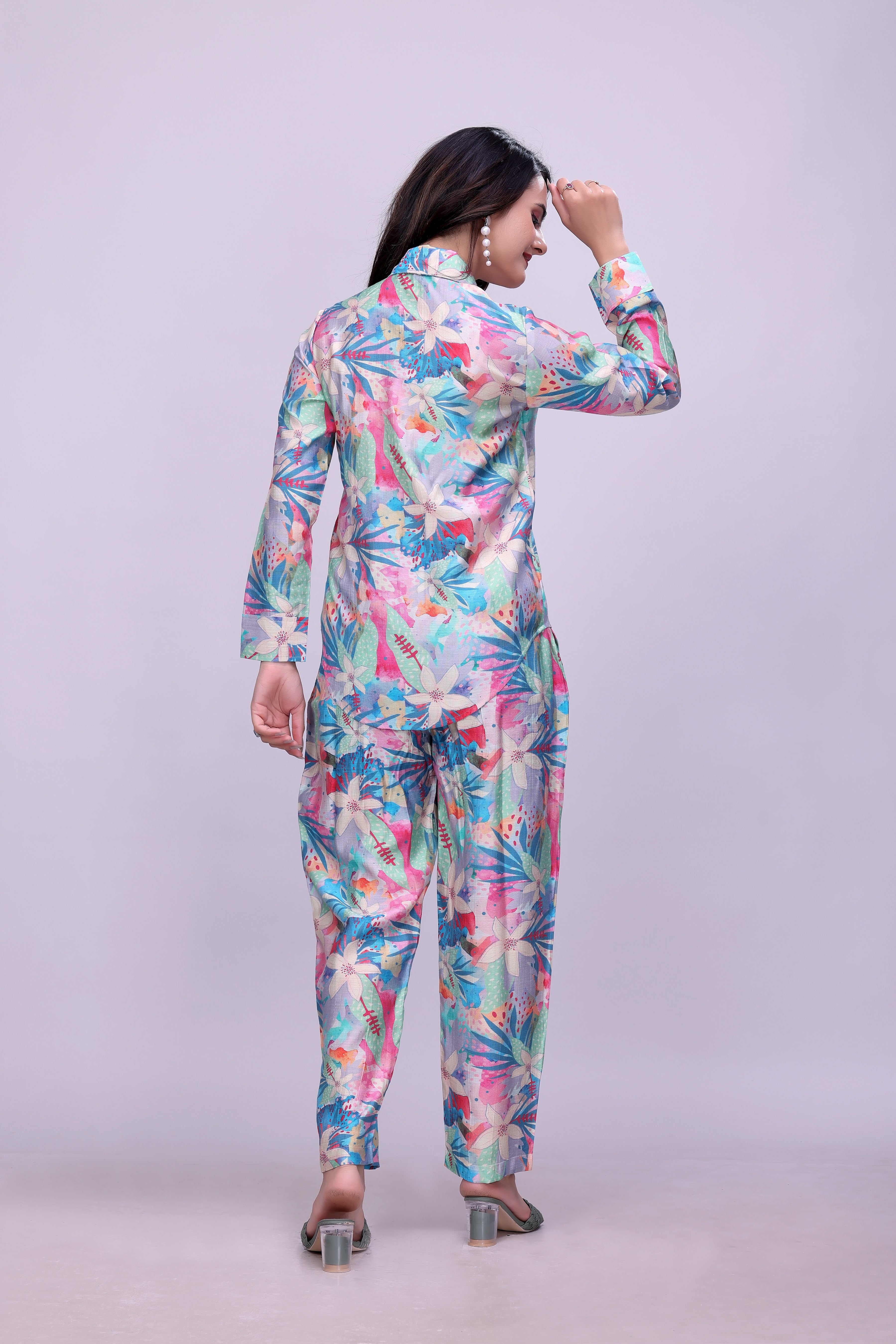 Elegant Floral Home Wear Set for Women