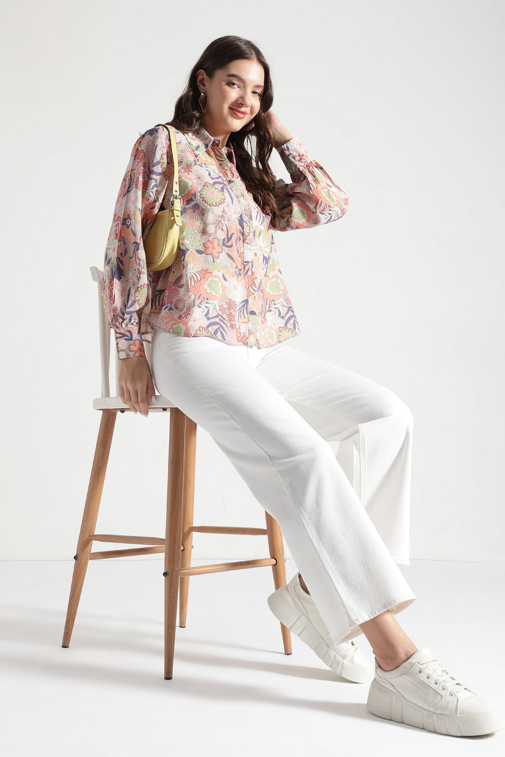 Oversized tie-detail shirt Women Formal Shorts