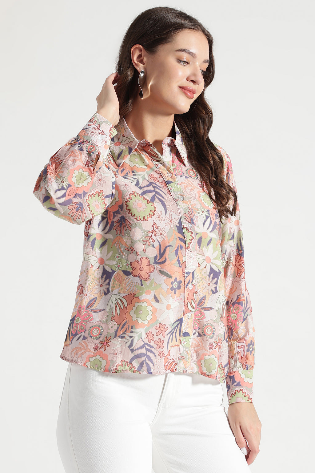 Oversized tie-detail shirt Women Formal Shorts