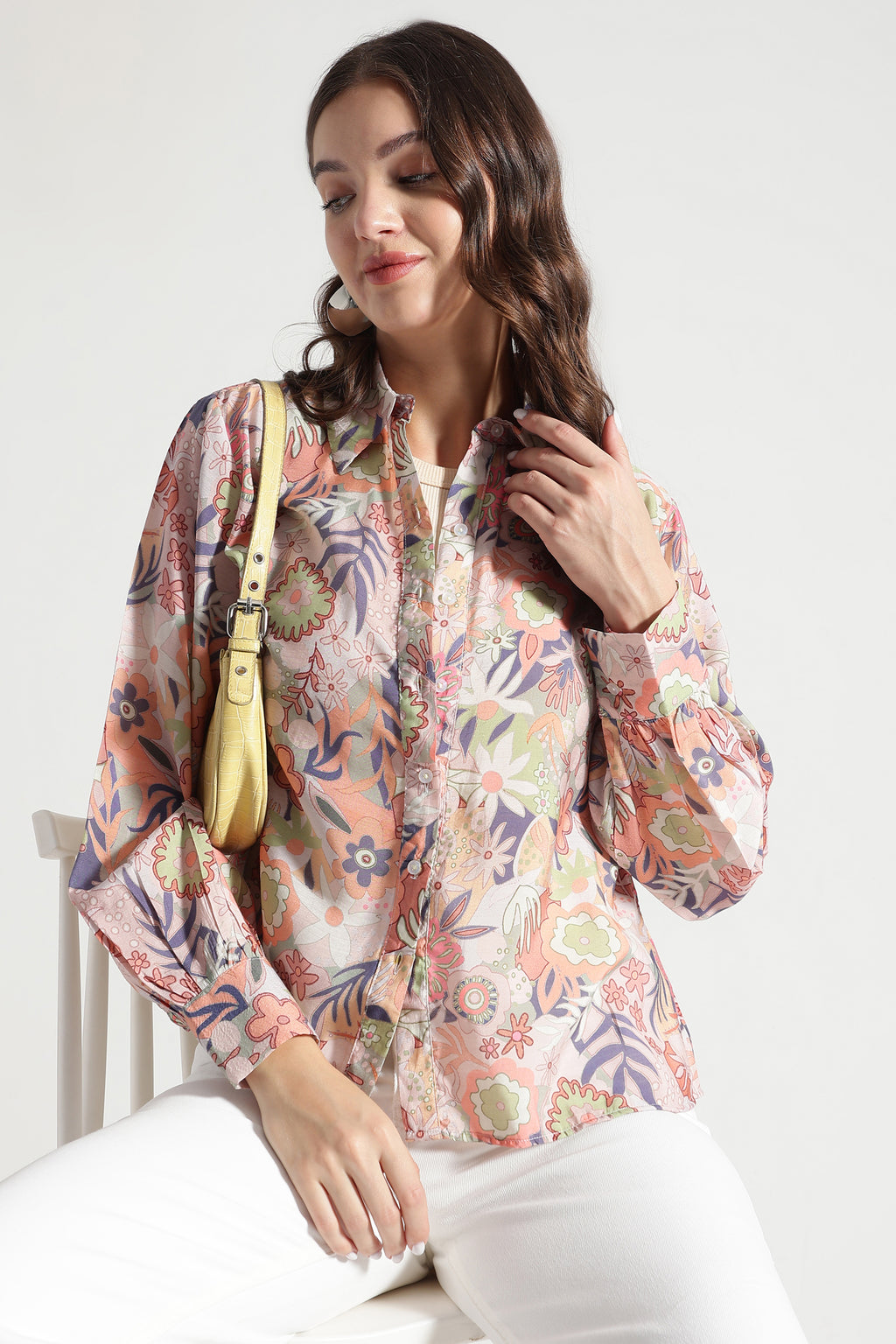 Oversized tie-detail shirt Women Formal Shorts