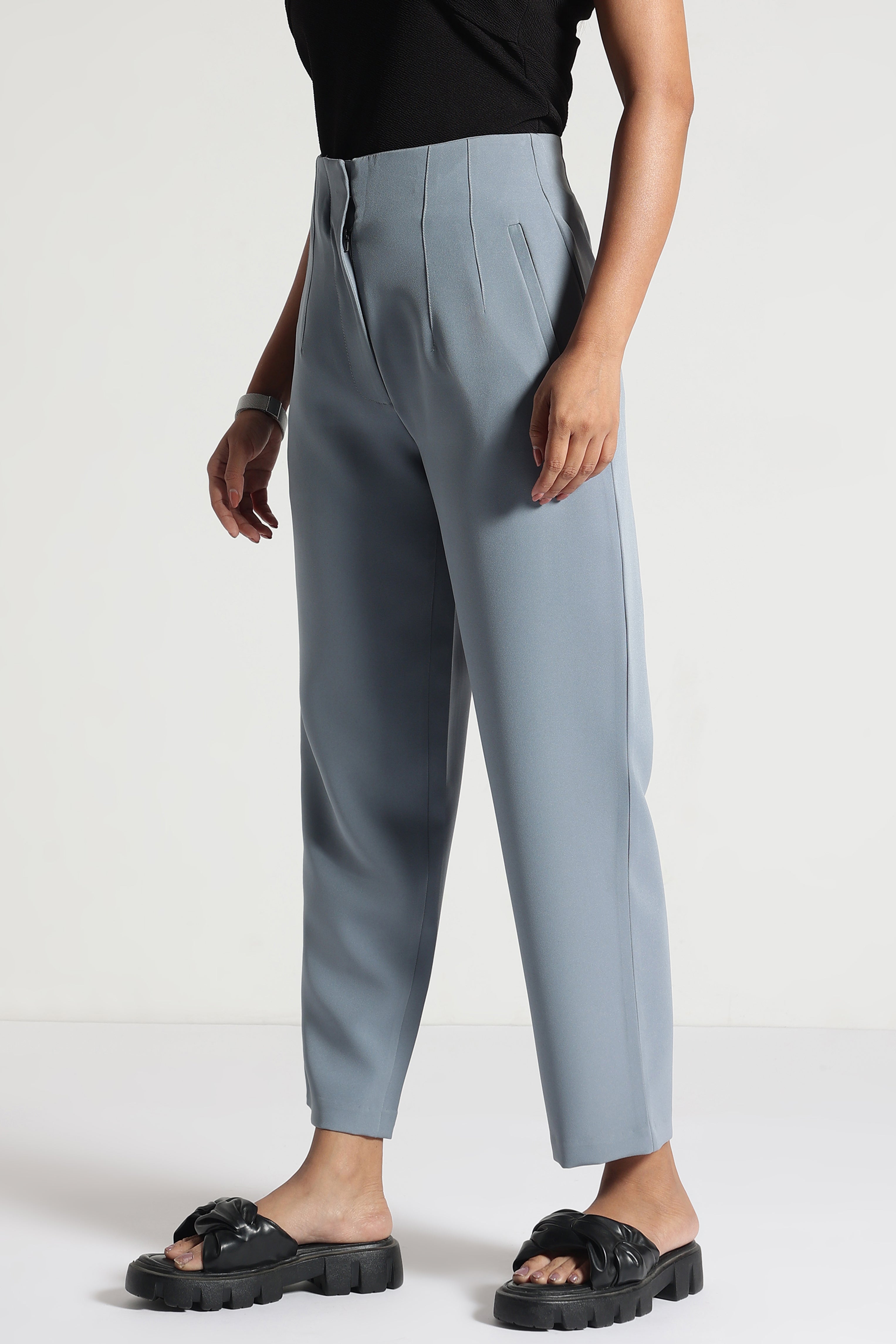Elegant Women Office Trousers Women Straight Fit Formal Pants