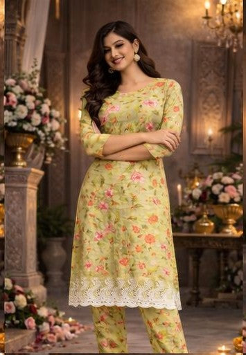 Women's Floral Printed Kurta Set