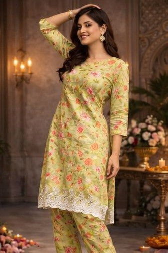 Women's Floral Printed Kurta Set